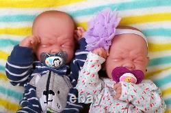 Poupées jumelles reborn pour bébés Berenguer, de 14 pouces, en vinyle souple réaliste et préma, vivantes