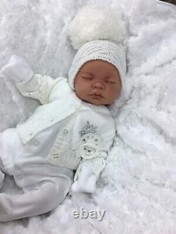 Reborn Doll Baby White Bobble Hat Outfit Magnétique Dummy M