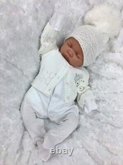 Reborn Doll Baby White Bobble Hat Outfit Magnétique Dummy M