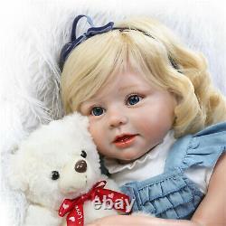 Reborn Toddler 28inch Adorable Reborn Baby Dolls Silicone Baby Avec Cheveux Blonds