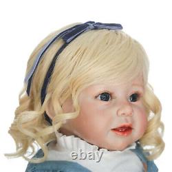 Reborn Toddler 28inch Adorable Reborn Baby Dolls Silicone Baby Avec Cheveux Blonds