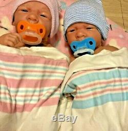 Twins Bébé Reborn Berenguer 14 Preemie Vinyle Prématuré Vie Comme Garçon / Fille